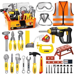Tool Set with Tool Box & Electronic Toy Drill, Pretend Play Kids Construction... - Picture 1 of 6