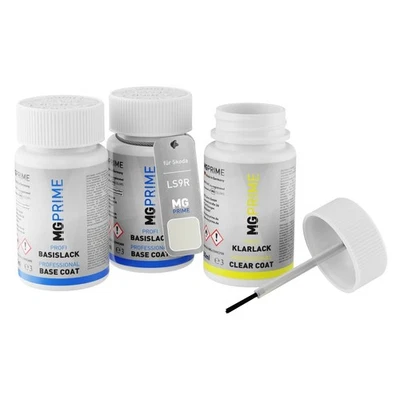 Autolack Lackstift für Skoda LS9R 2Y Moon White Metallic Grund Basis Klarlack - Bild 1 von 4