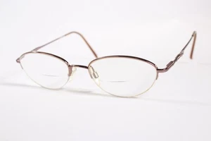 Elle Eyeglasses EL 18535 Women Bronze Semi-Rimless Titanium Glasses Frames 51 mm - Picture 1 of 4
