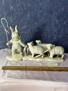Vtg 1995 Snowbunnies "Don't Get Lost" Sheep Shepherd Snowbabies Dept 56 2165z - Picture 1 of 9