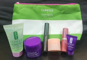 Clinique x Kate Spade New York 7 Pcs Travel Size Makeup Bag Set - Picture 1 of 16