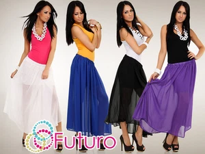 Womens Elegant Flippy Chiffon Women's Skirt  Lining Holiday Beach Size 8-12 FA02 - Picture 1 of 5