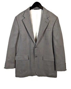Vintage SILK Wool Blend Oscar de la Renta Sport Coat Blazer Jacket Size 41L Gray - Picture 1 of 9