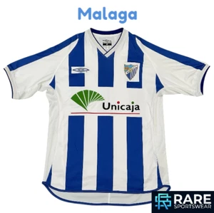 AUTHENTIC MALAGA CF 2001-02 HOME FOOTBALL SHIRT MEDIUM ADULT UMBRO (MINT) - Imagen 1 de 6