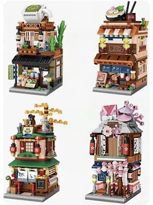 ELAICREE Japonés Street View Tienda Bloques de Construcción Casa Juguete, 4 Modelos Mini Hágalo Usted Mismo - Imagen 1 de 3