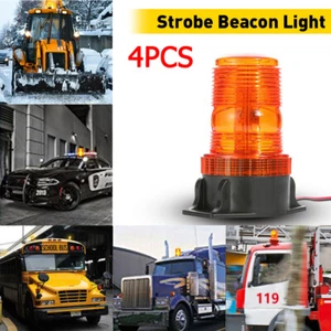 For New Amber 30LED Strobe Light Flash Rooftop Beacon Warning Emergency 4PCS USA - Picture 1 of 12
