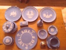 Lot of Blue Wedgwood Jasperware Plates Cup/ Saucer, SmallÂ  Plates, Trays, Vase