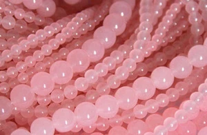 4/6/8/10/12mm Natural Light Pink Jade Round Gemstone Loose Beads 15'' Strand - Picture 1 of 11