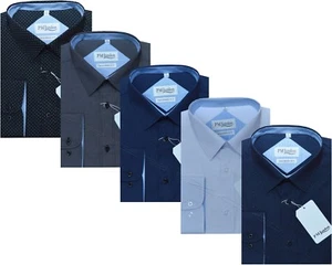 Camisas para hombre formales/informales Polkadot manga larga 100 % algodón ajuste a medida M - XXL - Imagen 1 de 6