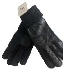Grandoe Womens  Leather Palms Knit Gloves Medium, Black* - Picture 1 of 2