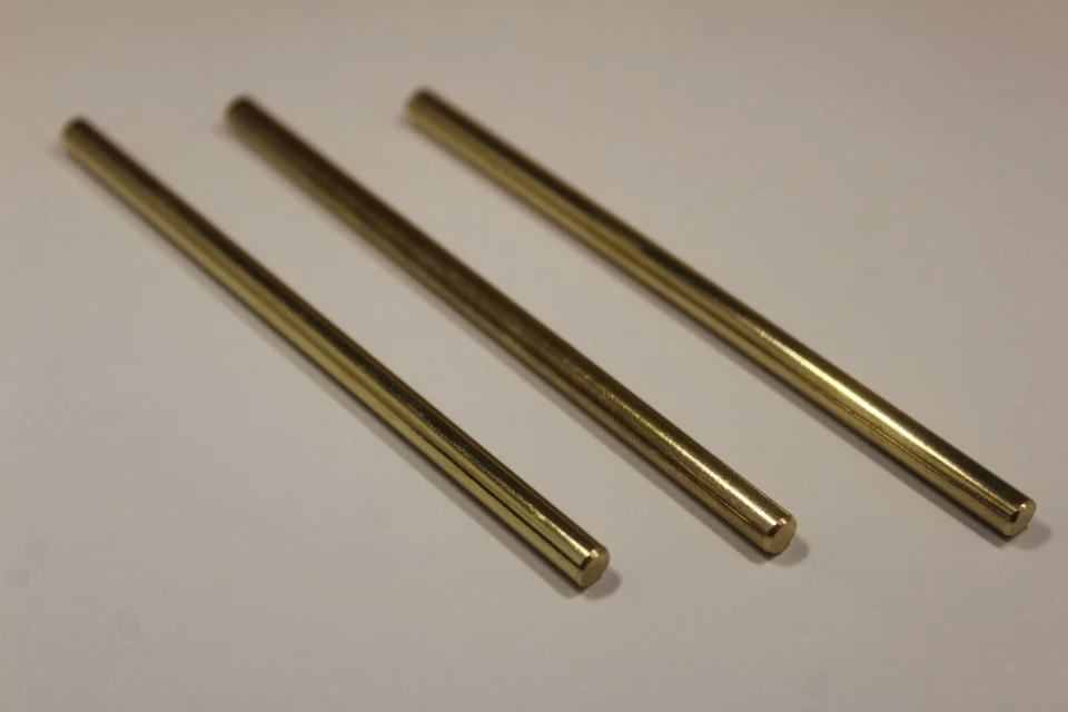 3 pcs of 3/16"  Brass Stock Rods - Knife Handle Pin Material - Image 1 of 1