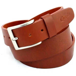Cintura Uomo Pelle Marrone Cognac in Cuoio vera Cinta da Donna Casual di 4 cm c0 - Foto 1 di 5