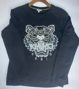 Kenzo Paris Jumper Men’s Size Small Black 100% Cotton Long Sleeve Sweatshirt - Picture 1 of 7