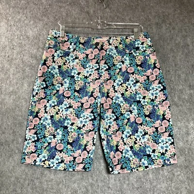 Pantalones Cortos Talbots Para Mujer Grandes Azul Floral Bolsillos Bermudas Cottage Coastal 32x10 Foto 1 de 4