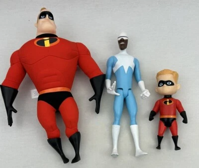 迪士尼皮克斯 The Incredibles 2 Jakks Pacific 批量 3 件 Frozone Dash Mr Incredible — 第 1/4 张图片