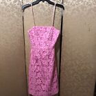 Lilly Pulitzer Pink Floral Embroidered Eyelet Strapless A-Line Dress Size 2