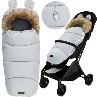 MoMi Fußsack für Kinderwagen Buggy - Winterfußsack für Schlitten - Grau - Bild 1 von 4