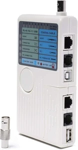Universal Network Cable Tester Tool, BNC, RJ45, RJ11, USB (4-in-1) Multi-Tester - Picture 1 of 9