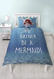 Disney Princess Ariel Little Mermaid Shellfie Single Panel Duvet Bedding Set - Picture 1 of 5