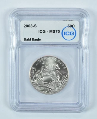 2008-S Bald Eagle Commemorative Half Dollar MS70 ICG *2736 - Image 1 of 4