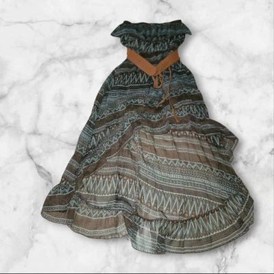 Vestido Annabelle Mujer Multicolor Alto-Bajo Sin Tirantes Talla (S) Azteca  Foto 1 de 4