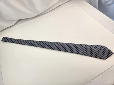 Auténtica corbata Celine Paris azul liso seda logotipo patrón geométrico Foto 1 de 4