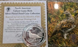 North American Ptarmigan NAHC Upland Game Bird Silber PP Sammlermünze - Bild 1 von 7