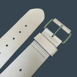 Banana Republic Thick Wide Italian Leather Statement Belt Beige Large Made USA - Picture 1 of 7