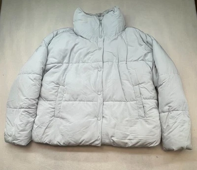 Chaqueta acolchada Free People Weekender para mujer azul medio manga larga botón a presión Foto 1 de 4