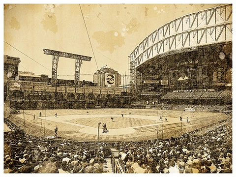 Houston Astros Poster Print Sketch Wall Art Man Cave Decor 12x16" Cover