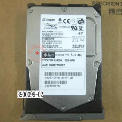 SUN 36G Seagate ST336752FC 15K FC/Optical Hard Drive/X6763A 540-5178 3900099-02 - Image 1 of 2