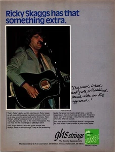 VINTAGE 1982 GHS GITARRENSAITEN RICKY SKAGGS DRUCKANZEIGE - Bild 1 von 1
