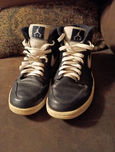 Size 10 - Air Jordan 1 Retro Mid Obsidian Well Worn As Is - Picture 1 of 11