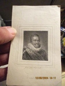 Ancienne Gravure Henri IV Roi de France Gravée par James Hopwood - Imagen 1 de 3