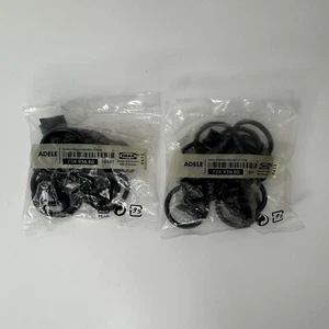 NEW Set of 20 IKEA ADELE Curtain Rings with Clips and Hooks BLACK 734.936.80 - Picture 1 of 4