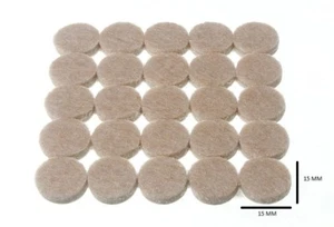 Tira De 25 Redondo Almohadillas Fieltro Autoadhesivo 16mm Diámetro 4mm Grueso 3 - Picture 1 of 1