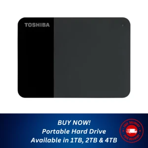 Toshiba External Hard Drive 1TB 2TB 4TB Portable Canvio Ready SuperSpeed USB 3.2 - Picture 1 of 4