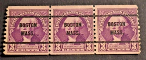 3 - 1932 US Stamps - Scott # 721 - 3 Cent Washington Precancels - MA - Picture 1 of 2