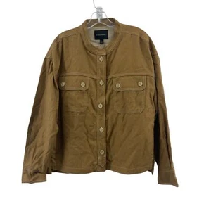 Banana Republic Brown Women's Bomber Jacket Hemp L New With Tags - Picture 1 of 5