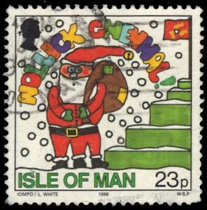 ISLE of MAN 724 - Christmas Children's Drawings "Santa Claus" (pa89281)