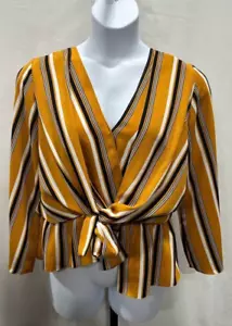 Camicia da donna Topshop taglia 14 a righe con cravatte medie. - Foto 1 di 8
