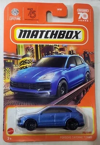 2023 Matchbox Porsche Cayenne Turbo 78/100 Blue Panoramic Sunroof Tinted Windows - Picture 1 of 4