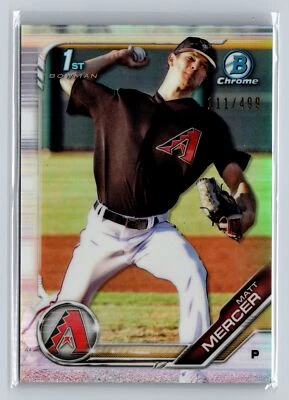 2019 Bowman #BCP-120 Matt Mercer Chrome Prospects Refractor Excellent - Image 1 of 2