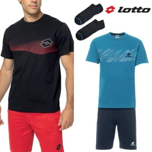 Completo Sportivo Corto Uomo LOTTO + calzini OMAGGIO Pigiama uomo Cotone Estivo - Foto 1 di 27