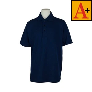 A+ School Apparel Short Sleeve 60% Cotton 40% Polyester Dark Navy YXL Polo Shirt - Picture 1 of 3