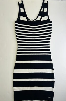 Vestido suéter a rayas Guess Marlise para mujer XS NUEVO CON ETIQUETAS blanco y negro Foto 1 de 4