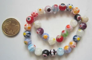 Perlas bola cristal milflores 8 mm X 31 UNIDADES colores variados abalorios - Photo 1/4