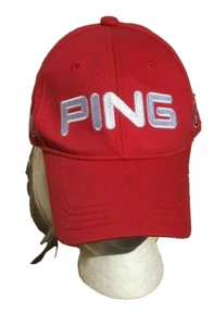 Ping Golf Baseball Cap G10 Red Cotton Embroidered Adjustable Size Hat - Picture 1 of 9