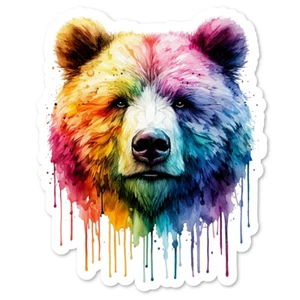 Bear Vinyl Sticker, Wildlife, Water Resistant, Laptop, Water Bottle - Picture 1 of 1