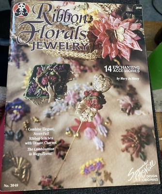 Vtg Rare Design Originals Ribbon Florals Jewelry pattern 1994 bk #3048 - Image 1 of 4
